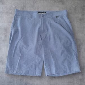 Travis Mathew Mens 32 Blue Belted Flat Front Performance Stretch Golf Shorts